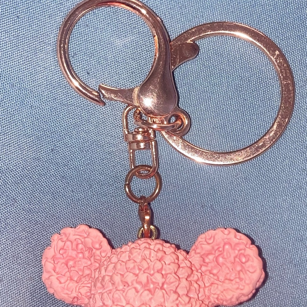 Pink Teddy Bear Keychain/Bag Charm with bow - Picture 3 of 4